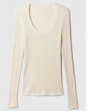 Gap Ribbed Scoopneck Soft Sweater